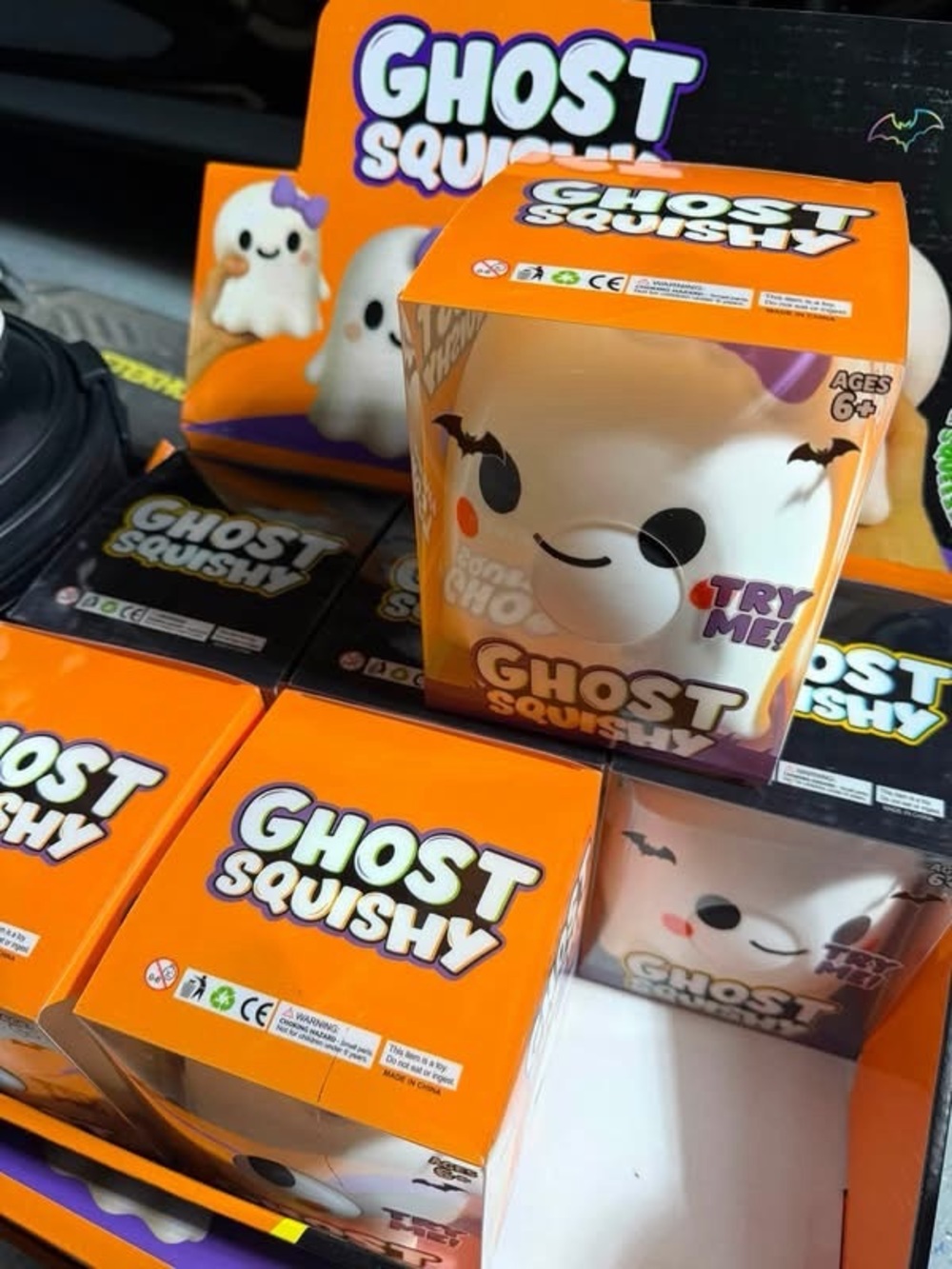 6 Piece - Large Ghost Squishy 3 Boy 3 Girl Halloween